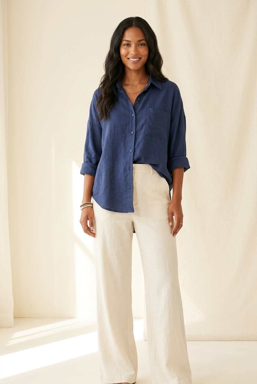 Oversized Linen Button Shirt